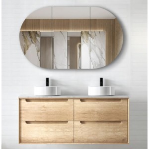 Byron Natural Oak Wall Hung Vanity 1500 Cabinet Only